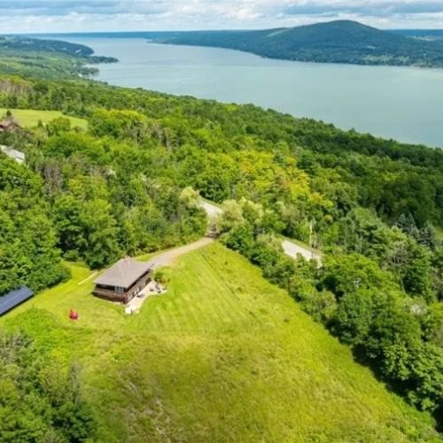 Cayuga Lake seen from the hillside above Ithaca, New York